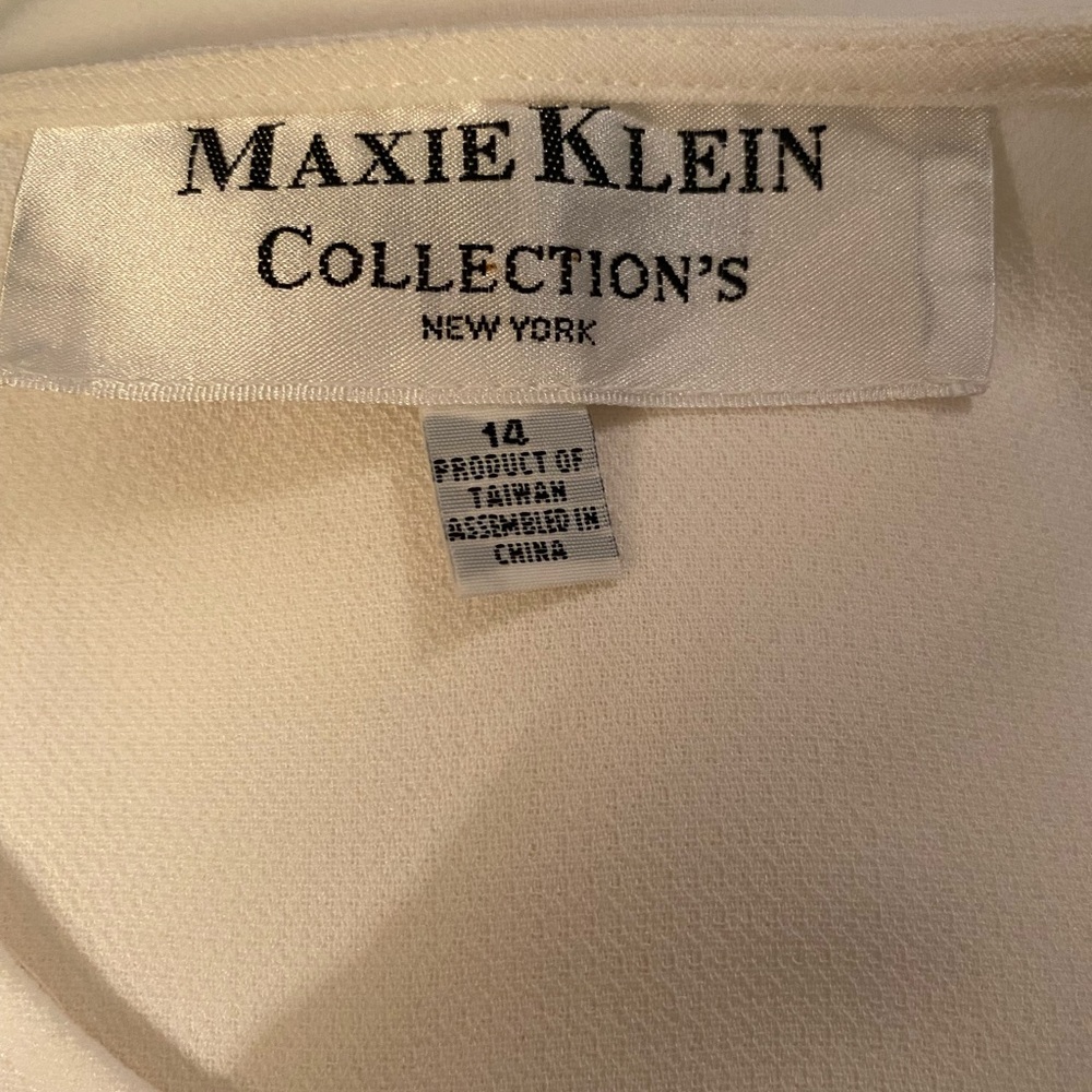 Maxie Klein Collections New York Classy Formal 2-Piece Cream Skirt & Top Size 14 - Picture 9 of 9